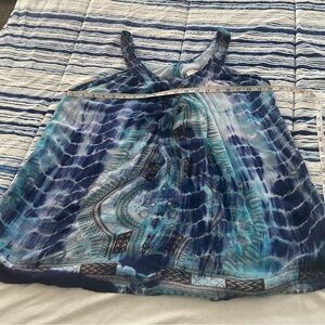 Greater Good Blue and White Patterned Top